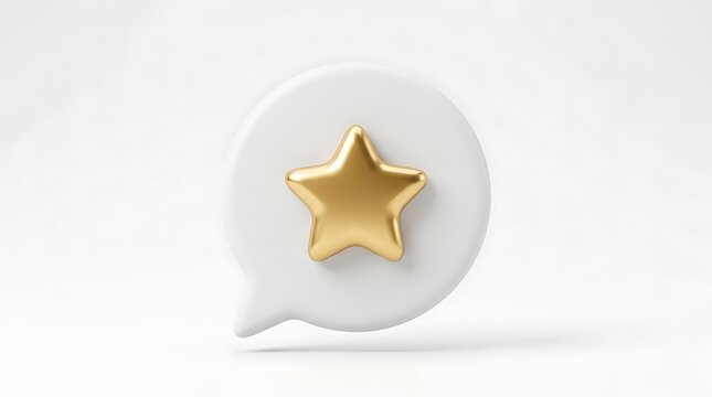 White speech bubble with gold star inside