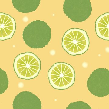Kaffir lime seamless pattern