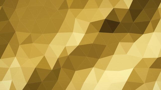 Abstrakter Low Poly Kristallfacetten Hintergrund in Goldener als Loop