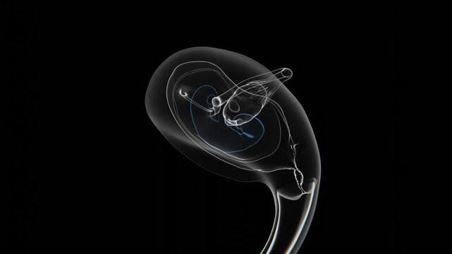 Fetal development is the process through which a fetus grows and develops in the uterus from early pregnancy through birth in xray 4K video UHD Quailty