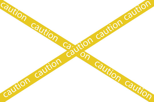 Yellow and white Caution Tape with Hazard Stripes, Industrial Safety Warning Barrier for Construction Sites, Danger Zones and Restricted Areas, Isolated PNG