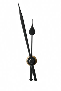 Minimalist Dark Clock Hands with Golden Pivot Detail