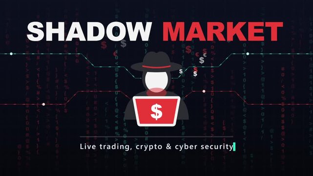 Digital hacker icons with currency symbols and binary code background for financial cyber security concept