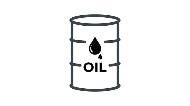 Black oil barrel icon with liquid drop