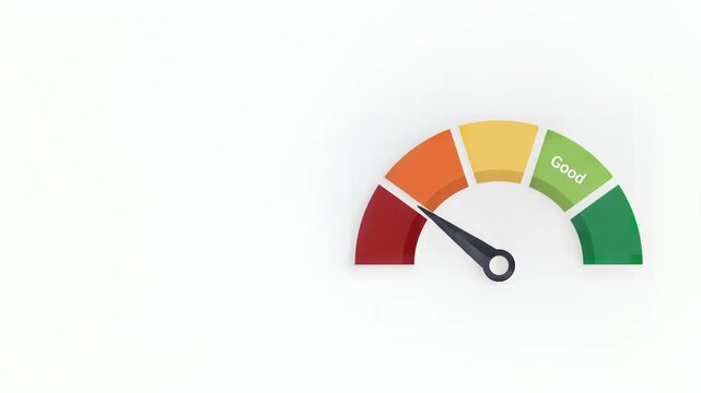 Performance Speedometer Gauge Moving From Low to Good Level Vector Illustration