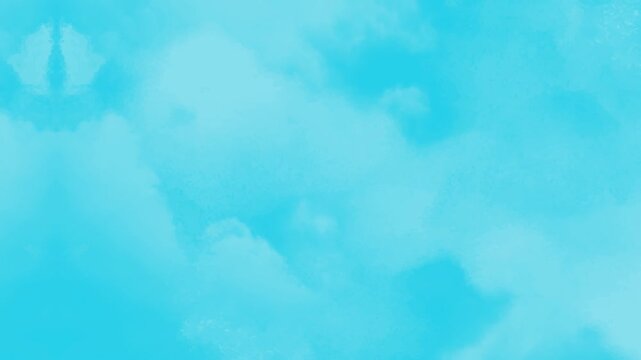Artistic watercolor sky textured background seamlessly looping abstract bright blue water color design