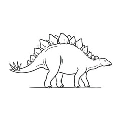 Stegosaurus Dinosaur Outline For Coloring Book Pages And Educational Worksheets © NodeHive