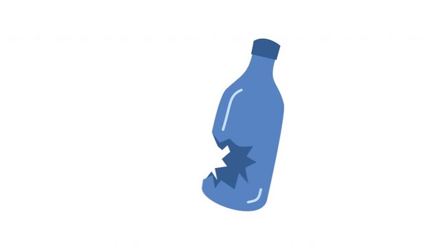 Illustration of a Broken Glass Bottle