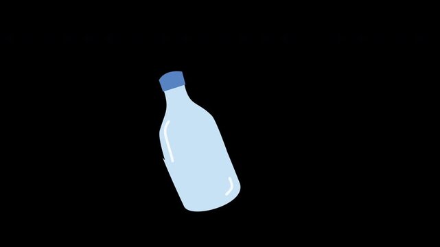 Illustration of Broken blue Glass Bottle