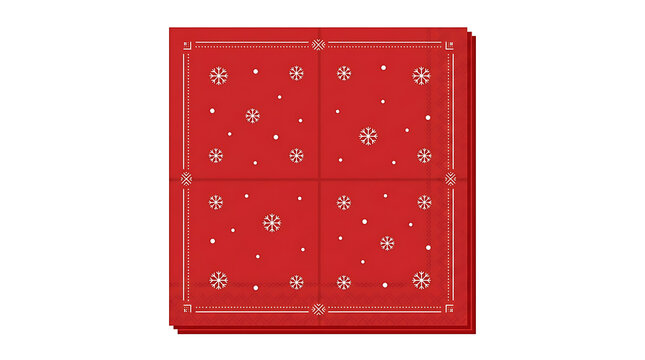 Festive Red Christmas Napkins with Snowflake Pattern for Holiday Dinner Tablescapes and Seasonal Celebrations