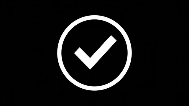 Expanding white circular outline with tiny checkmark center