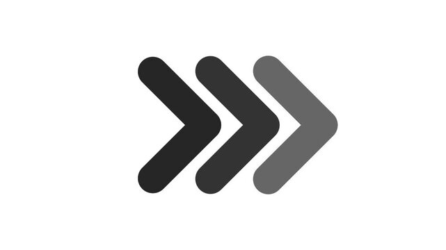 Triple arrow directional animation, minimalist ui for navigation and motion