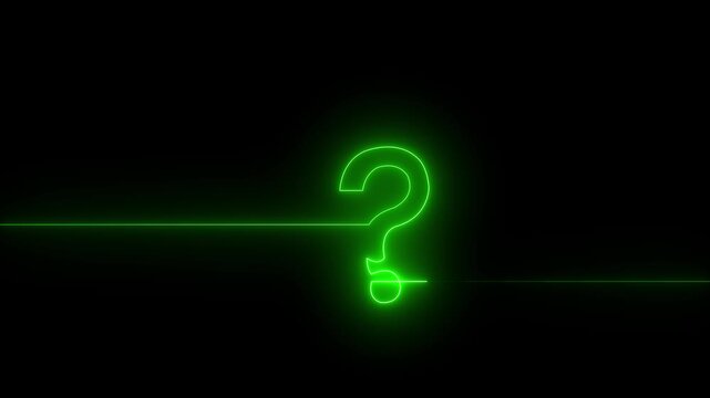 neon glowing loop Question mark sign Question mark icon asking icon animation.4k Question mark video 