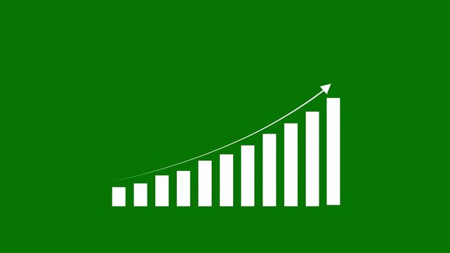 Business growth concept in graph chart showing marketing sales profit increasing to future target . growing business animation Motion graphics of concept black background. 4k video