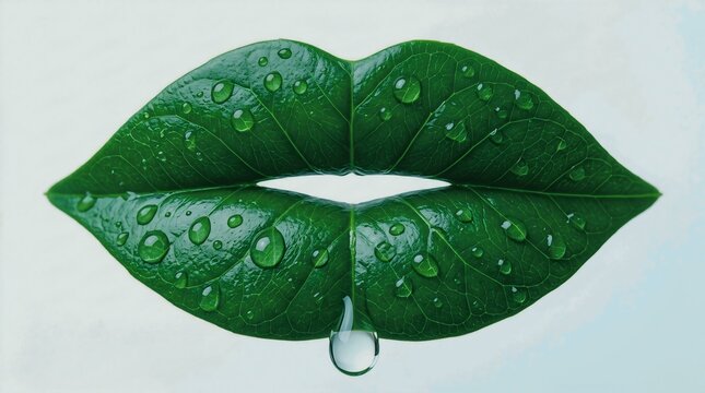 green leaf with water drops