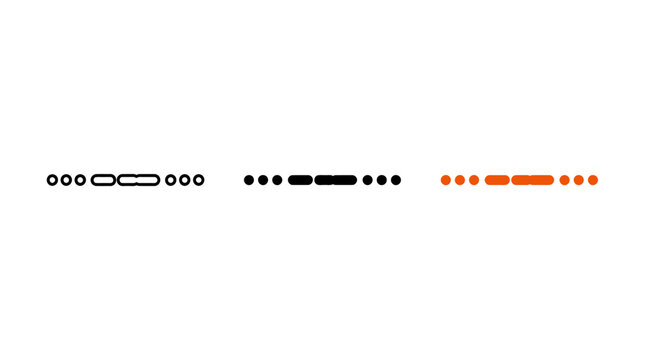 Set of morse code sequence icons in different design styles