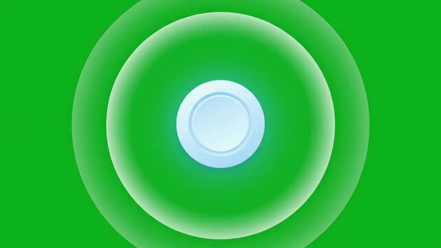Digital illustration of a tracker beacon emitting concentric signal waves on a green background