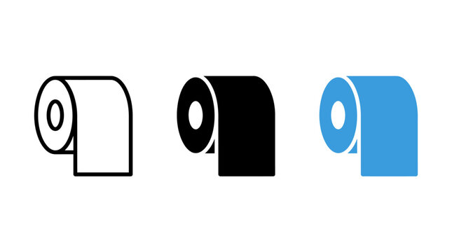 Collection of toilet paper icons featuring different design