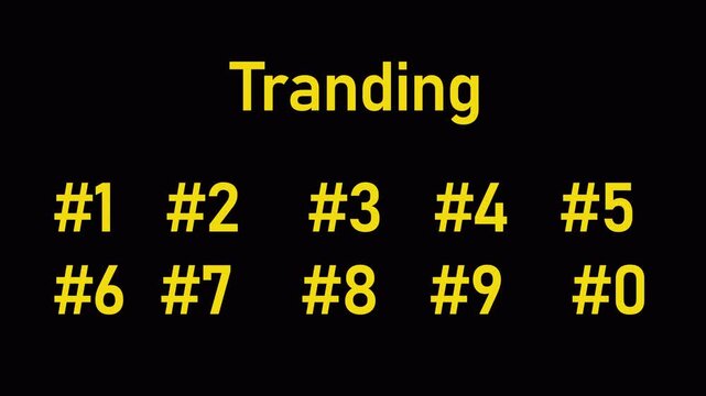 doodle hand drawn trending numbers from 1 to 9 and and 0 hand draw numbers on transparent background for trending with hash tag sign in 4K animation