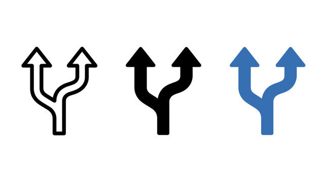 Split arrow icons indicating two directions or choices
