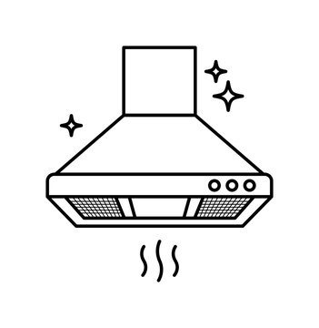 Kitchen extractor hood ventilation illustration