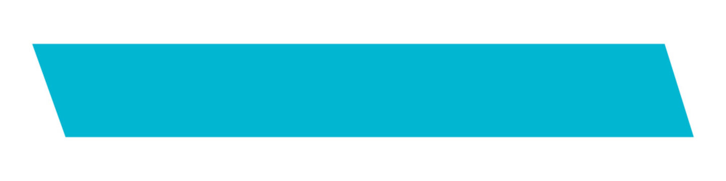 simple cyan parallelogram shape, isolated on a clean white background