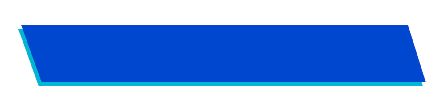 A simple blue parallelogram shape with a slight shadow effect, isolated on a clean white background, perfect for graphic design elements.