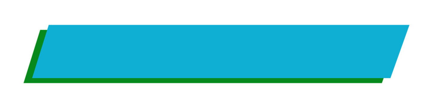 Blue parallelogram shape with a green shadow effect isolated on transparent background