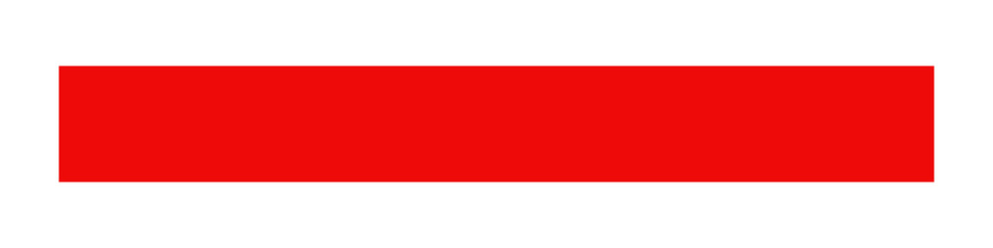 Simple horizontal red rectangular shape isolated on white background