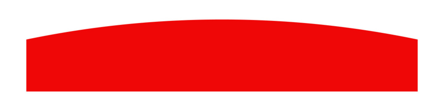 Red arch shape icon, a simple flat vector graphic element with a curved top edge and straight base