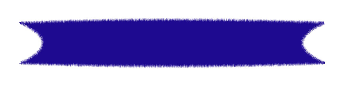 Dark blue ribbon shape banner with curved ends isolated on white background, perfectly designed for labels, tags, or graphic design elements.