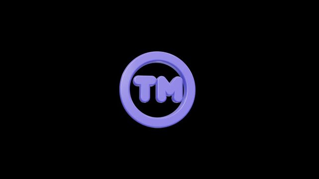 Rotating 3D Lavender Trademark Symbol Icon