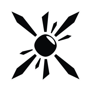 Abstract starburst symbol in black color for futuristic logo design concept
