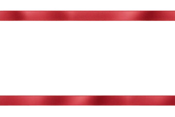 Obraz premium Polished glossy red horizontal ribbon band with a clean isolated presentation