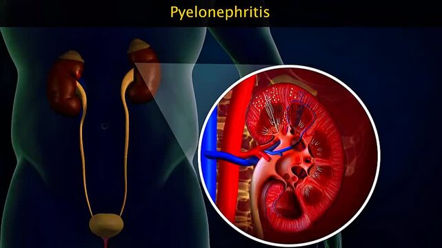 Pyelonephritis is a bacterial kidney infection causing inflammation, fever, flank pain, and urinary symptoms.