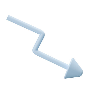 3D Downward Blue Arrow Graphic for Financial Loss and Business Trends