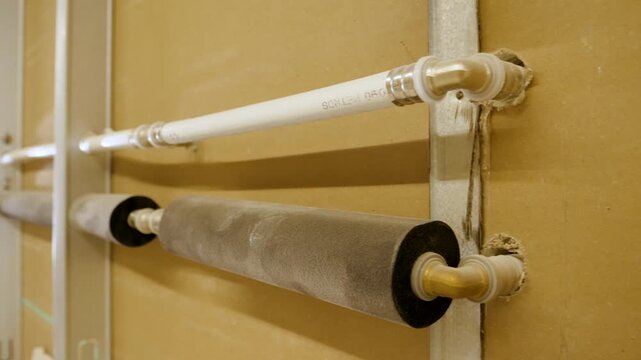 Multilayer Plumbing Pipes with Press-Fit Couplings, Close Up