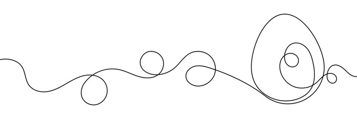 Fototapeta premium Easter egg line art hand drawing. Easter egg one line drawing. Vector outline Easter Egg.