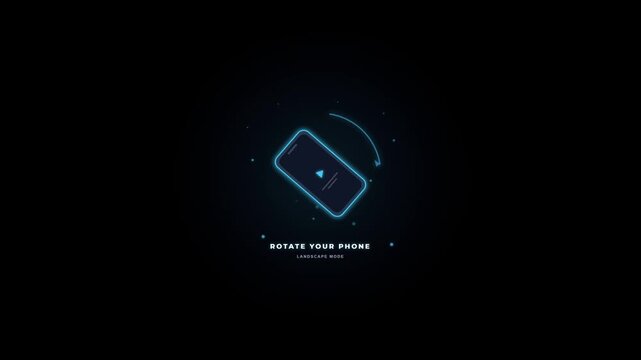 rotate your phone screen orientation icon vector motion graphic animation for landscape display mode