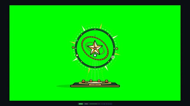 State-of-the-art 4K green screen animation of the Antigravity Zero-G Christmas Engine: an ornate levitating brass and emerald holiday astrolabe with c.