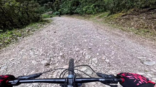 Mountain Biking on the North Yungas Road in La Paz Bolivia