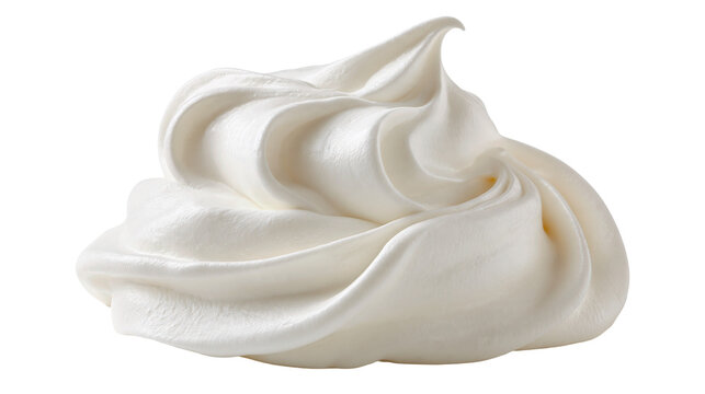 Swirled dollop of fresh white whipped cream