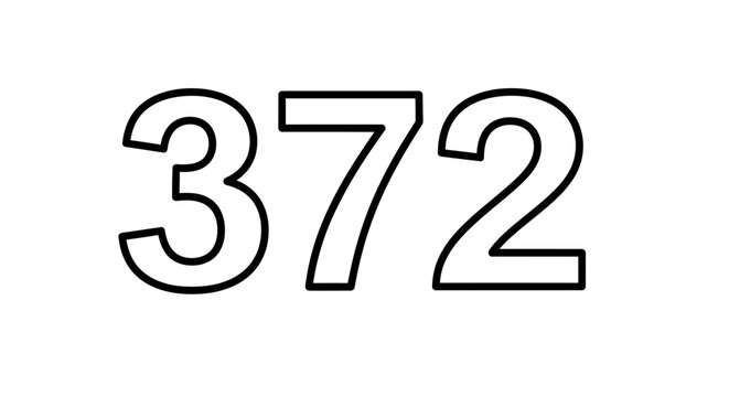 Number 372 Isolated Transparent Background