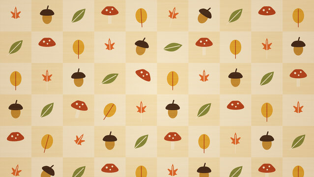 Leaf Pattern Autumn Retro Wallpaper Background