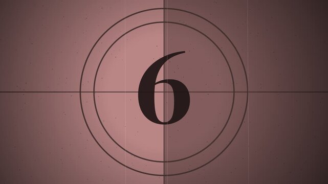 Vintage Film Countdown Timer Showing Numbers 10 5 and 0 with Fading Light and Grainy Texture