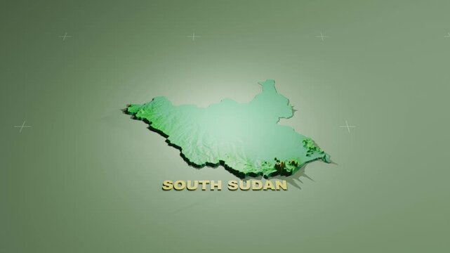 Detailed 3D Terrain and Elevation Map of South Sudan
