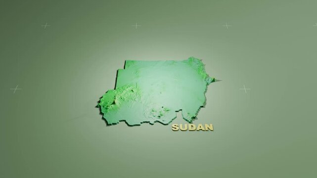 Detailed 3D Terrain and Elevation Map of Sudan