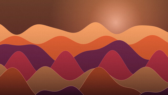 Sunset mountain range warm orange layered graphic for website header art.