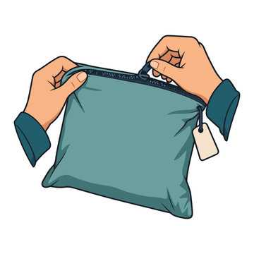 Hands close the zipper of a reusable fabric shipping mailer