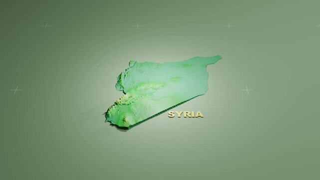 Detailed 3D Terrain and Elevation Map of Syria